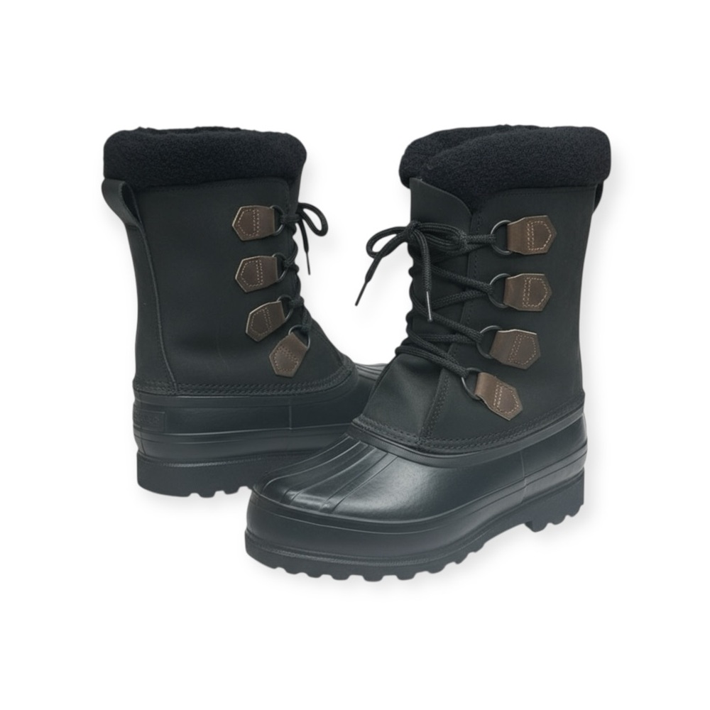 Vintage: Sorel ™ ✪ Alpine Felt Lined Wool Trim Leather Lug Sole Boots ✪ Black - Picture 15 of 16